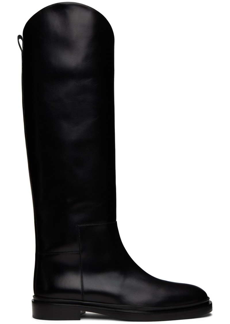 Jil Sander Black Asymmetric Boots