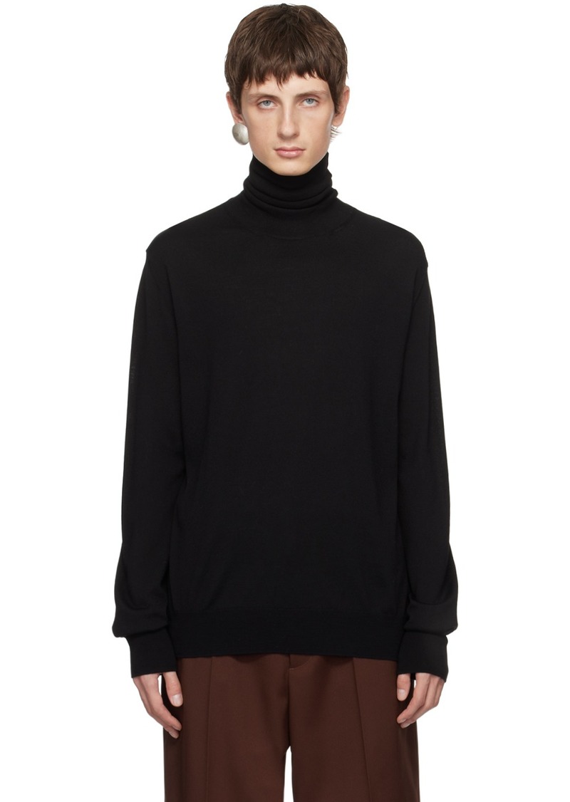 Jil Sander Black Boxy Turtleneck