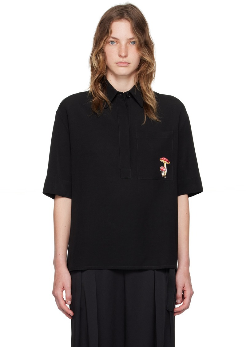 Jil Sander Black Embroidered Shirt