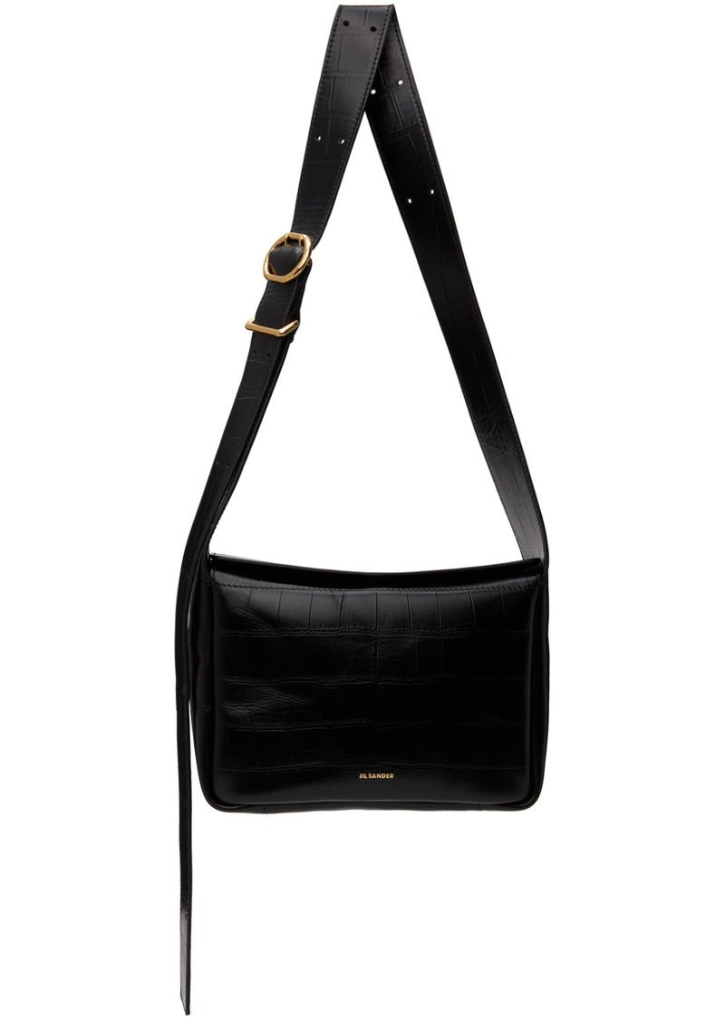 Jil Sander Black Flap Messenger XS Bag