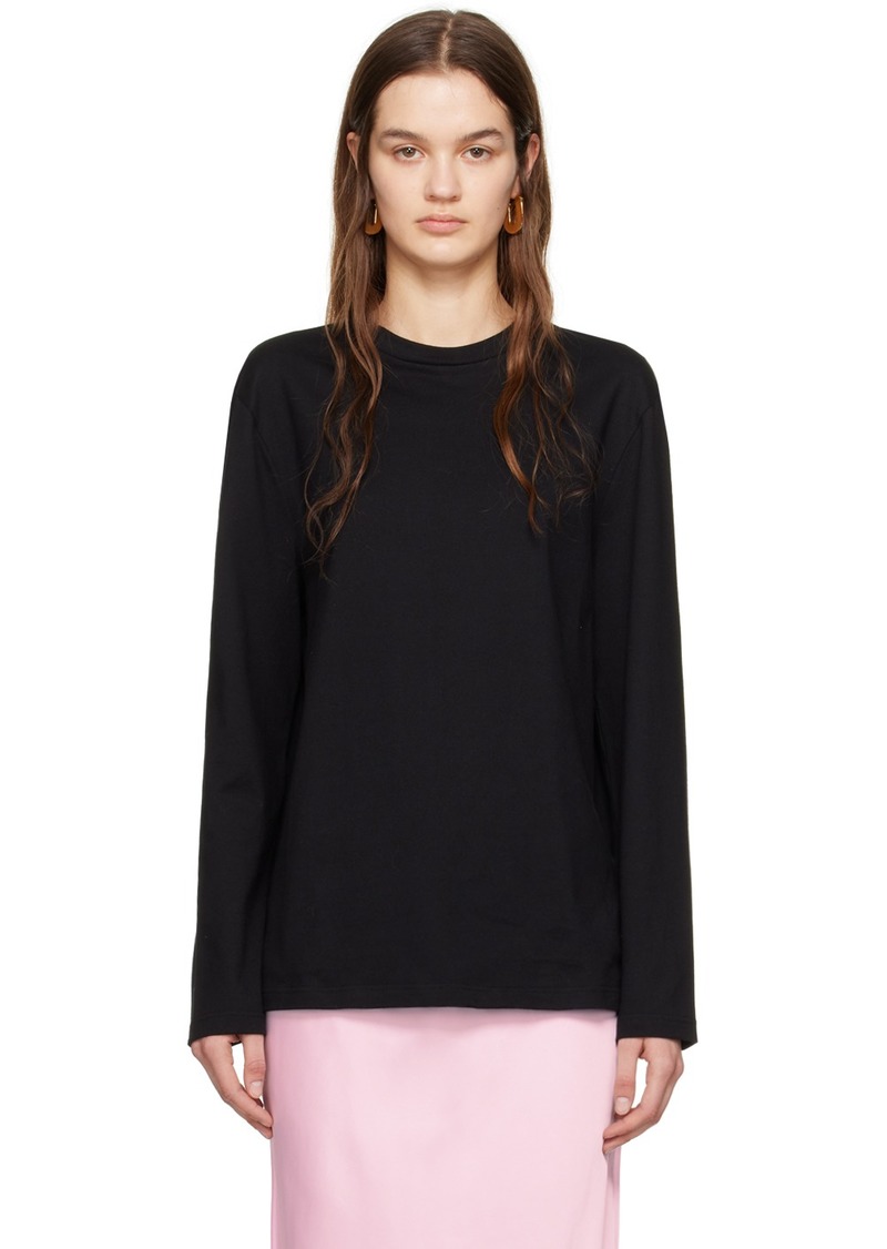 Jil Sander Black Graphic Long Sleeve T-Shirt