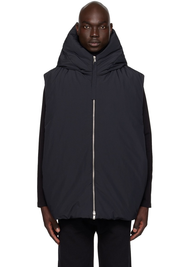 Jil Sander Black Hooded Down Vest