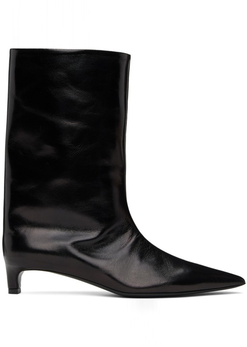 Jil Sander Black Leather Heeled Boots