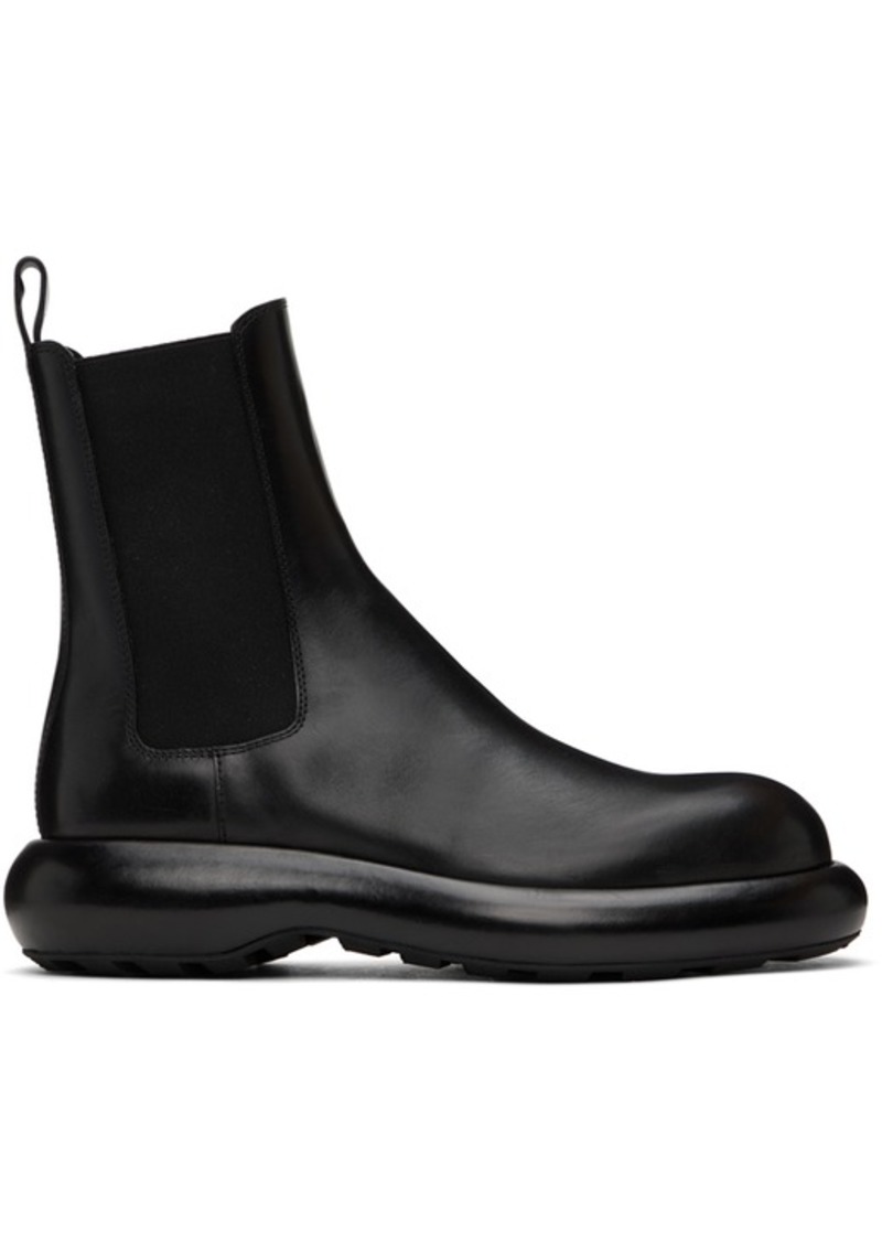 Jil Sander Black Platform Chelsea Boots
