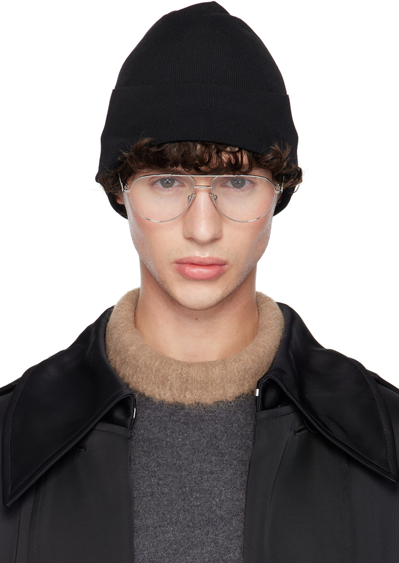 Jil Sander Black Ribbed Beanie