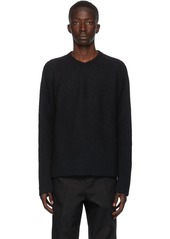 Jil Sander Black Silk & Wool V-Neck Sweater