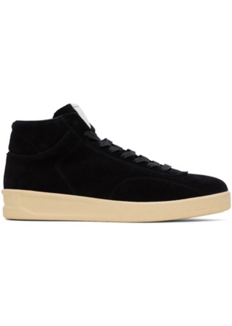 Jil Sander Black Suede High-Top Sneakers