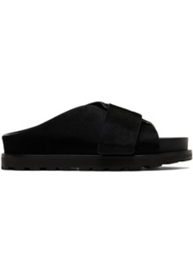 Jil Sander Black Velcro Sandals
