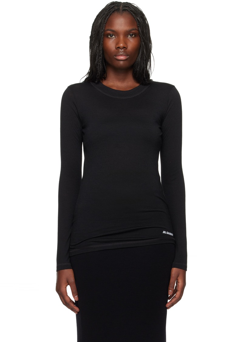 Jil Sander Black Virgin Wool Blend T-shirt