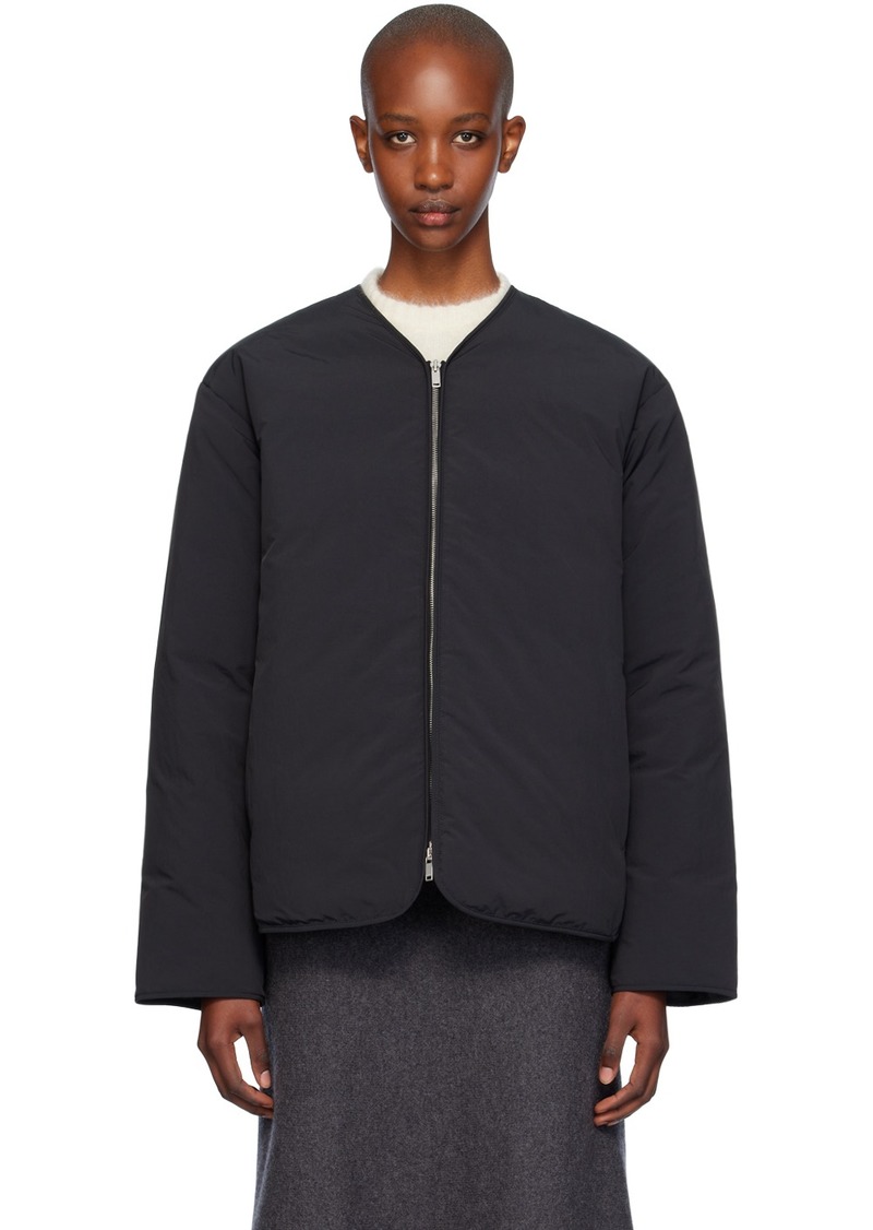 Jil Sander Black Y-Neck Down Jacket