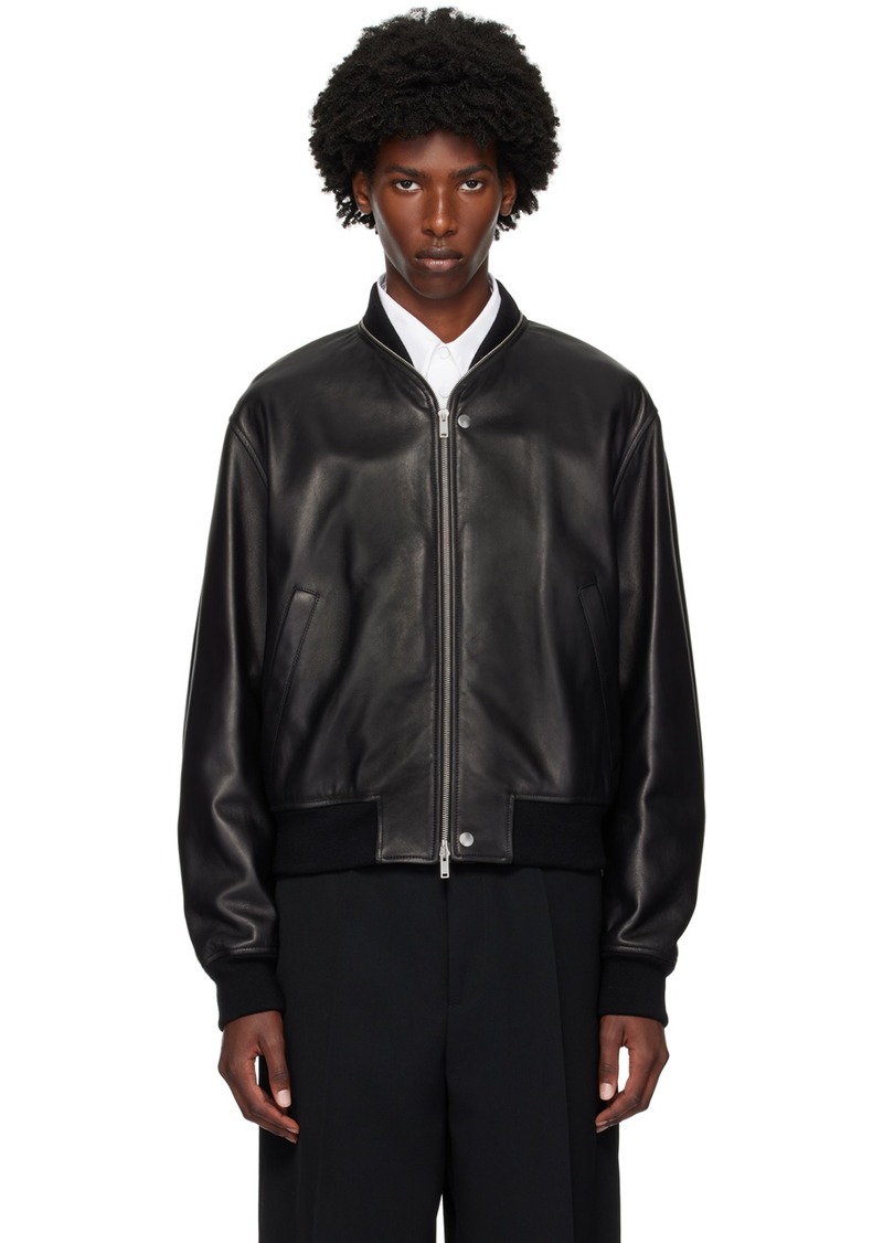 Jil Sander Black Zip Leather Jacket