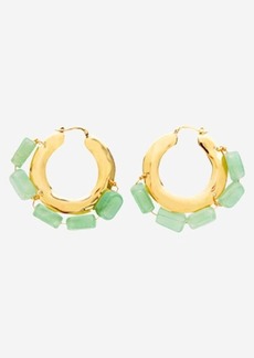 JIL SANDER BRASS EARRINGS WITH NATURAL STONES