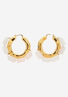JIL SANDER BRASS EARRINGS WITH NATURAL STONES