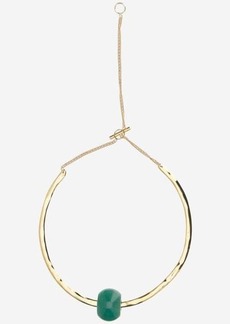 JIL SANDER BRASS NECKLACE WITH NATURAL STONE