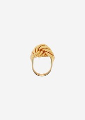 JIL SANDER BRASS RING WITH BRAIDED DETAIL