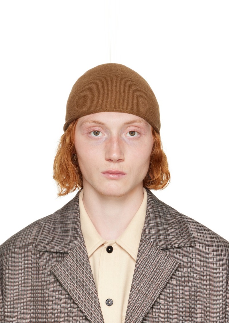 Jil Sander Brown Rolled Edge Beanie