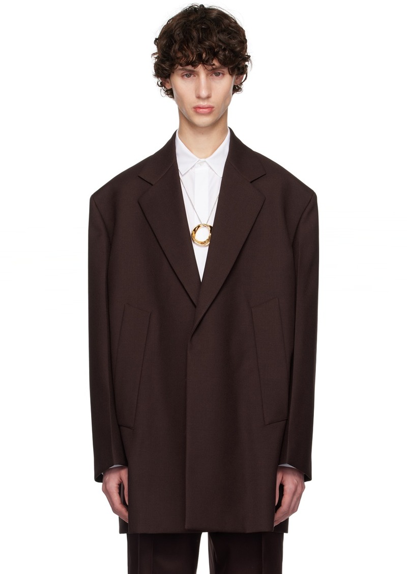 Jil Sander Burgundy Single-Breasted Blazer