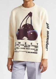 Jil Sander Cherry Print Wool Sweater