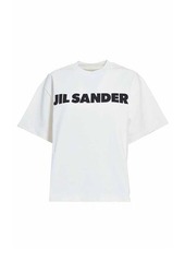 JIL SANDER Cream short-sleeved T-shirt with logo print Jil Sander