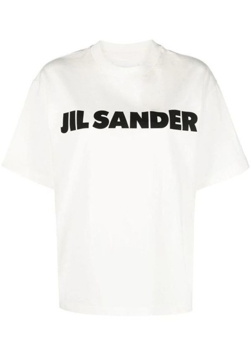 JIL SANDER CREW NECK SHORT SLEEVE BOXY T-SHIRT WITH PRINTED LOGO CLOTHING