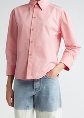 Jil Sander Crop Cotton Poplin Button-Up Shirt