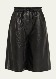 Jil Sander Drawstring Leather Shorts