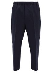 Jil Sander Elasticated-waist cropped wool-twill trousers