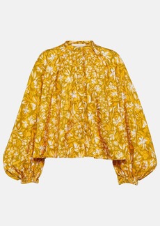 Jil Sander Floral puff-sleeve blouse