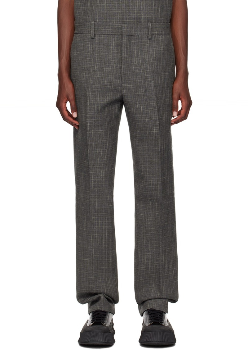 Jil Sander Gray Creased Trousers