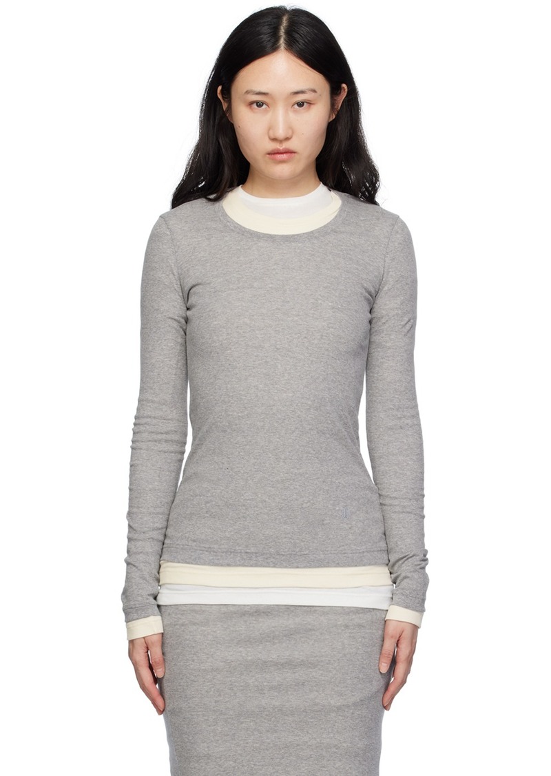 Jil Sander Gray Layered Long Sleeve T-Shirt