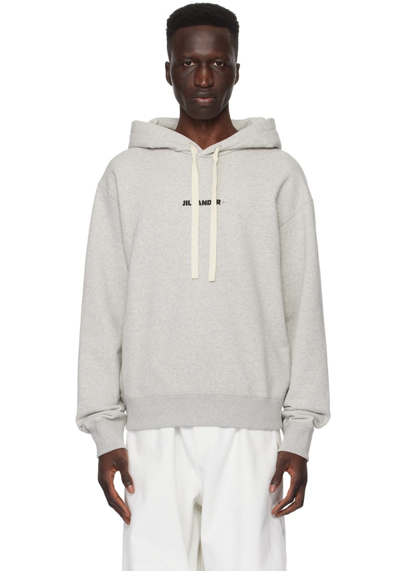 Jil Sander Gray Printed Hoodie