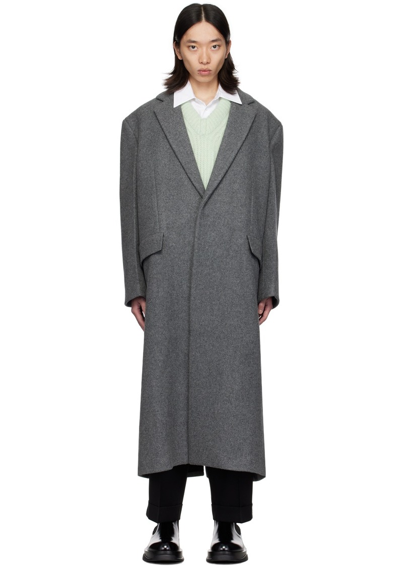 Jil Sander Gray Wool Coat