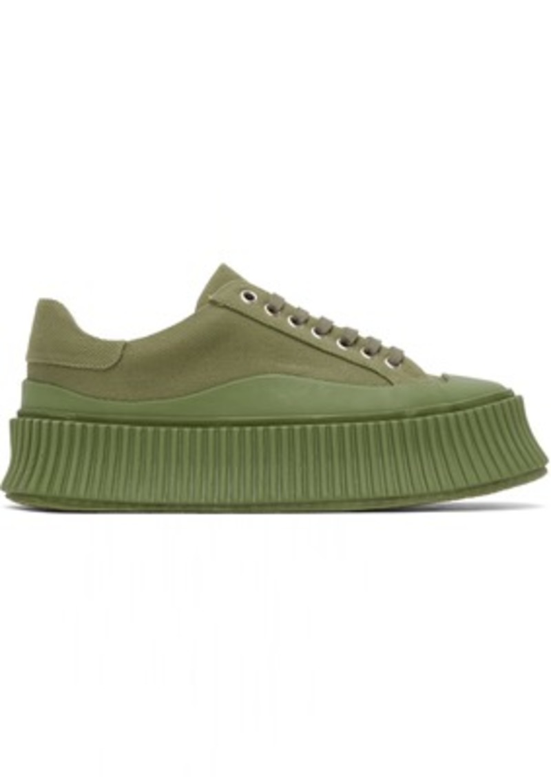 Jil Sander Green Platform Sneakers