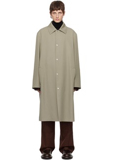 Jil Sander Green Press-Stud Coat