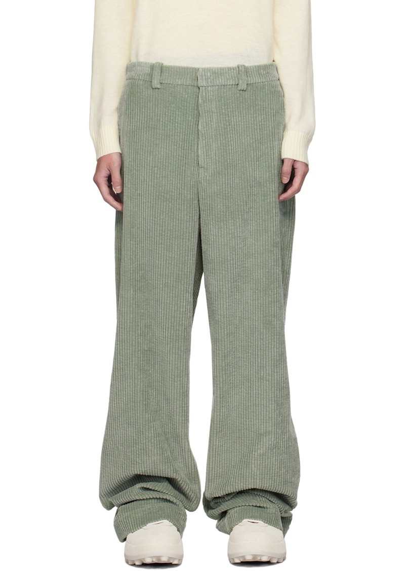 Jil Sander Green Straight-Leg Trousers