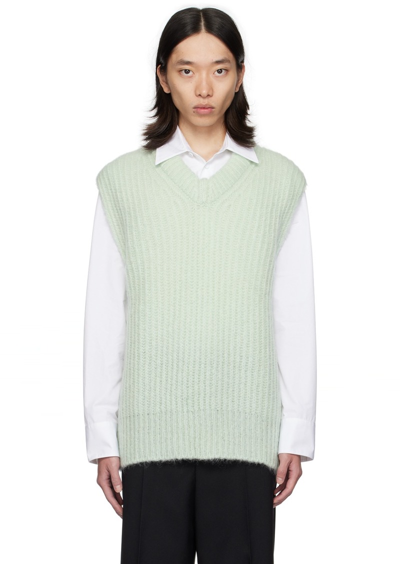 Jil Sander Green V-Neck Vest