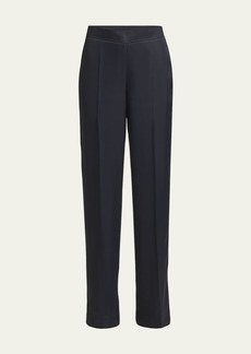 Jil Sander High-Rise Wide-Leg Matte Fluid Trousers