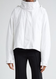 Jil Sander Hooded Oversize Cotton Crop Jacket