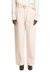 Jil Sander Belted Cotton Canvas Trousers