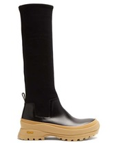 Jil Sander Leather and scuba-jersey boots