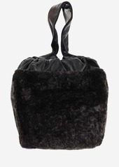 JIL SANDER LEATHER AND SHEARLING BAG