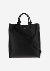 JIL SANDER LEATHER TOTE BAG WITH LOGO