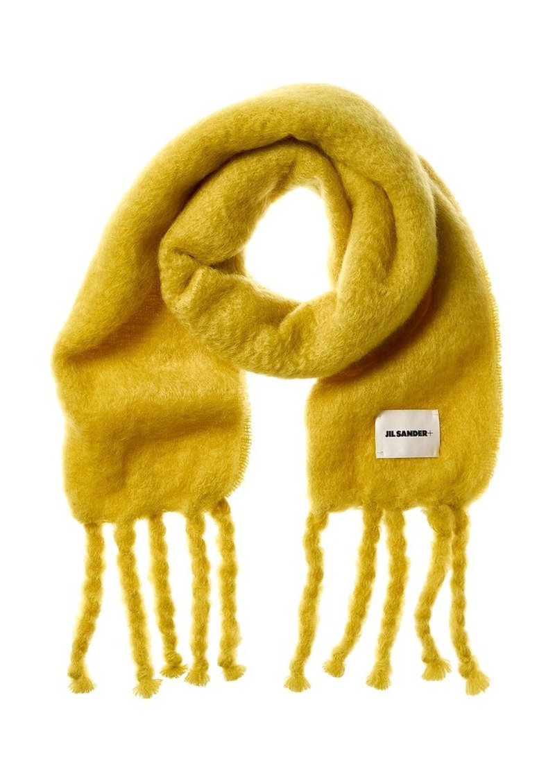 Jil Sander Logo Long Mohair & Wool-Blend Scarf