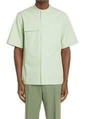 Jil Sander Men's Short Sleeve Organic Cotton Poplin Button-Up Shirt in Celadon at Nordstrom