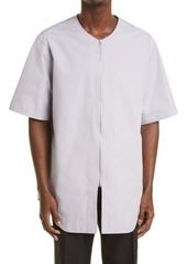 Jil Sander Men's Short Sleeve Zip-Up Baseball Shirt in 518 Lavander at Nordstrom