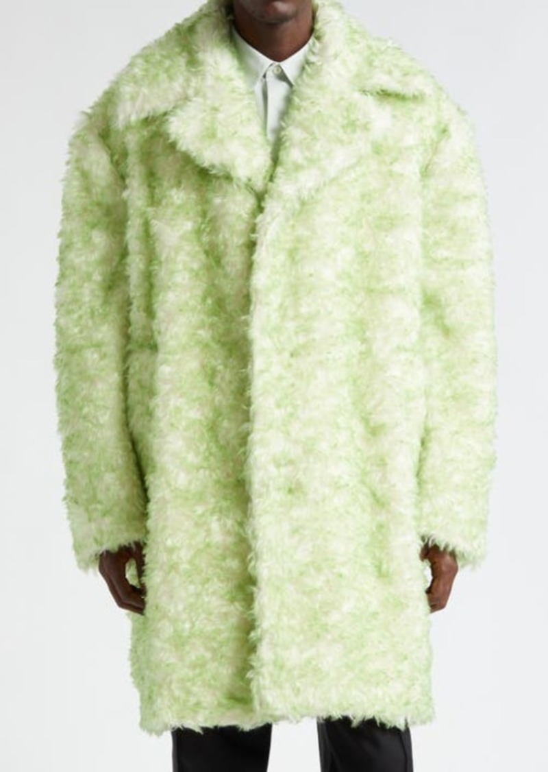Jil Sander Mohair & Cotton Faux Fur Coat