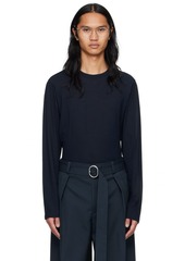 Jil Sander Navy Crewneck Long Sleeve T-Shirt