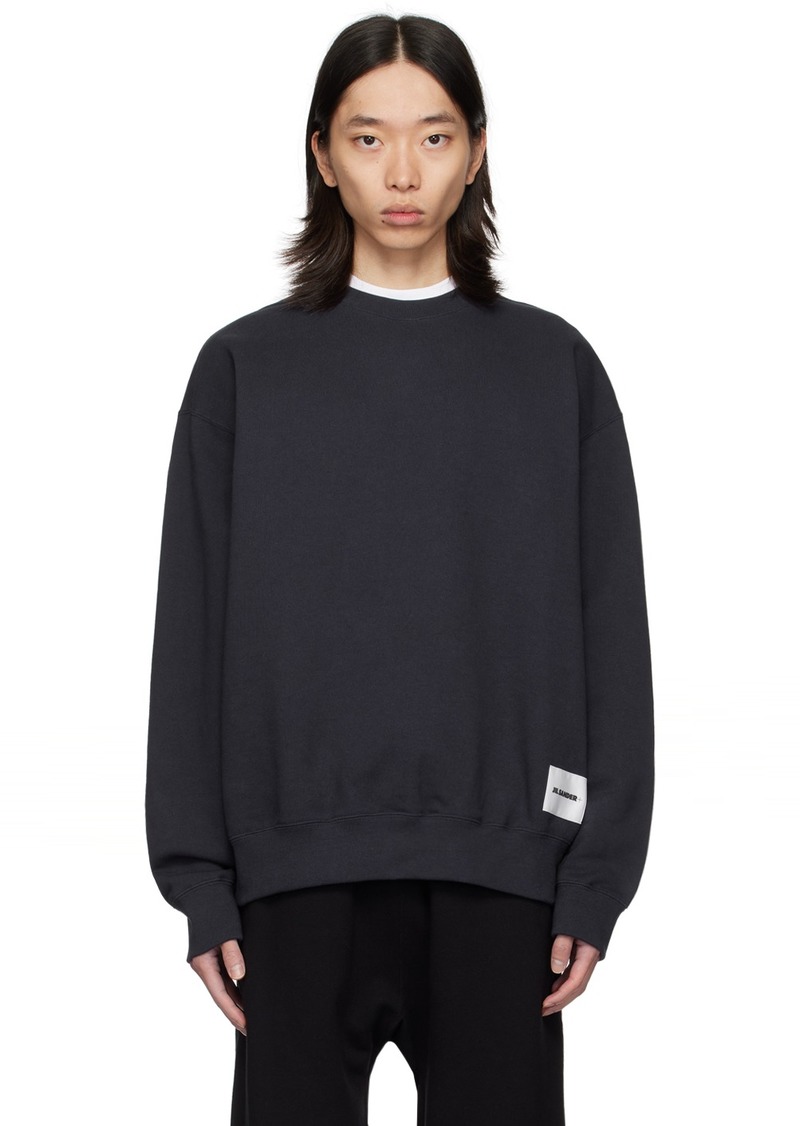 Jil Sander Navy Logo Patch Sweatshirt