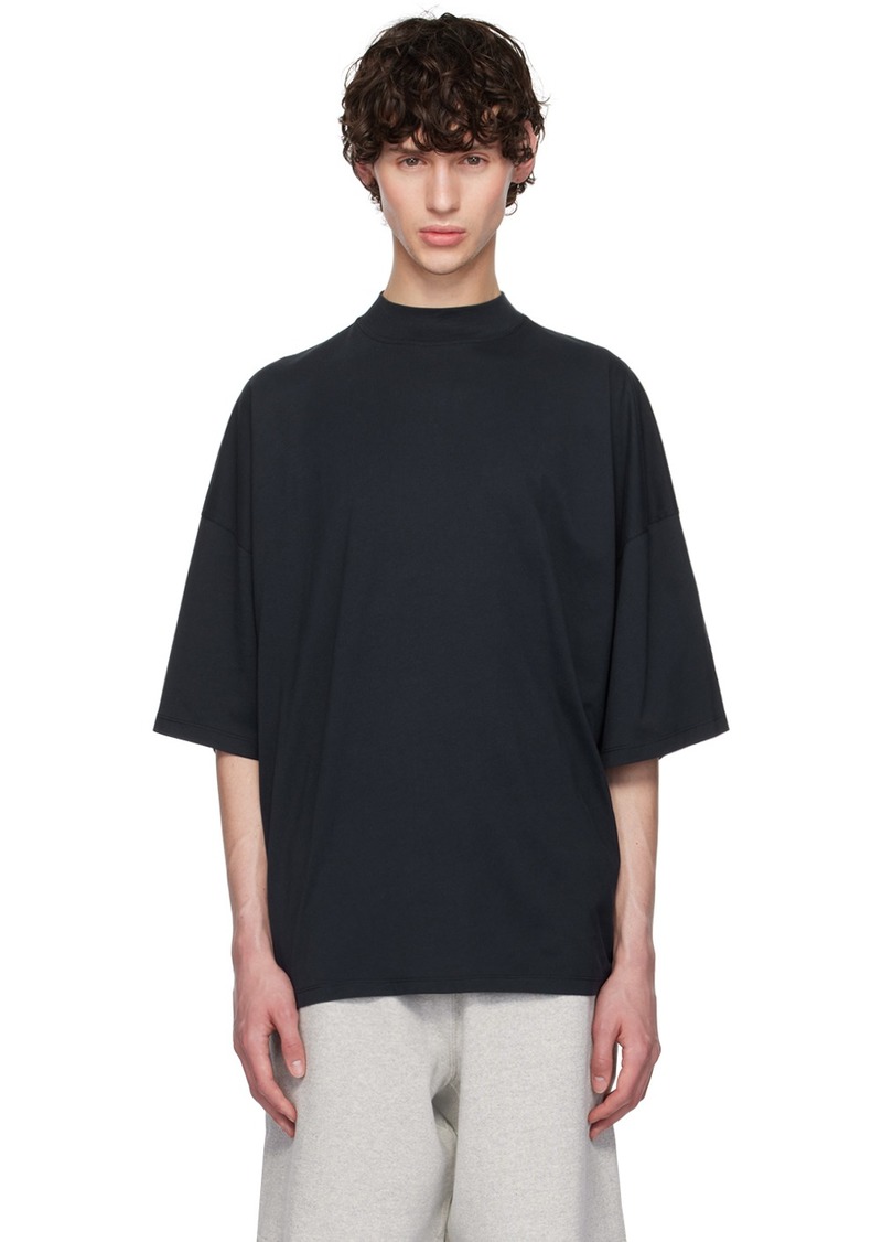 Jil Sander Navy Mock Neck T-Shirt