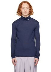 Jil Sander Navy Printed Turtleneck